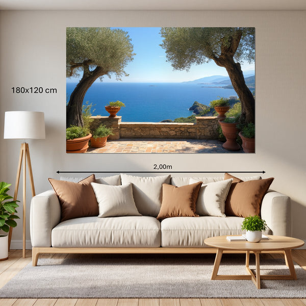 Leinwandbild Mediterrane Aussicht180x120 cm Querformat