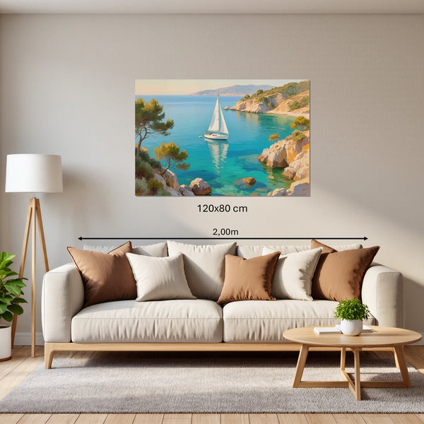 Leinwandbild Mediterranes Segelabenteuer120x80 cm Querformat