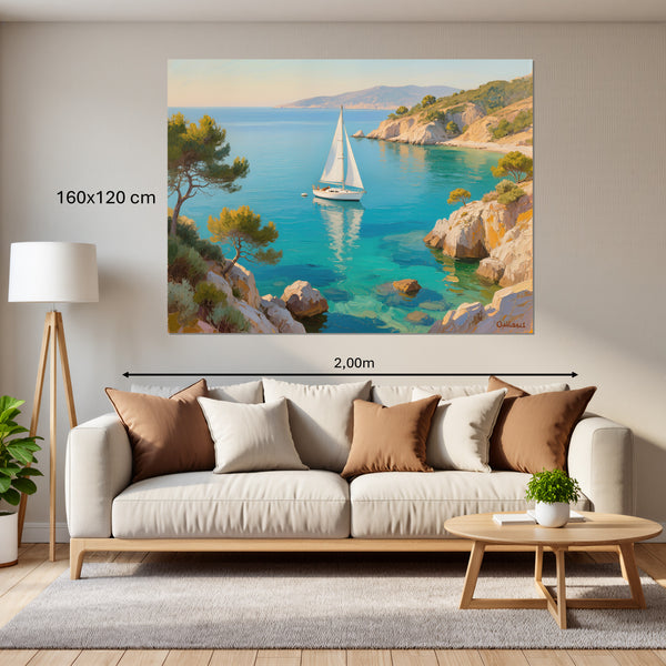 Leinwandbild Mediterranes Segelabenteuer160x120 cm Querformat