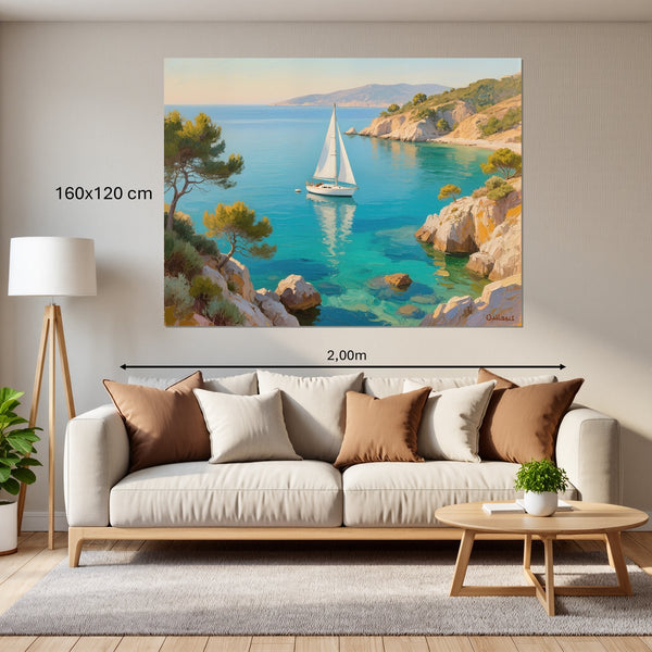 Leinwandbild Mediterranes Segelabenteuer160x120 cm Querformat