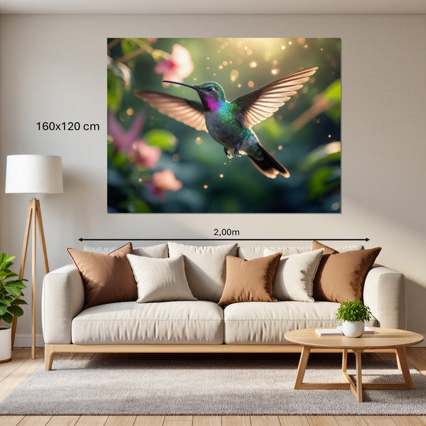 Leinwandbild Schwebender Kolibri160x120 cm Querformat