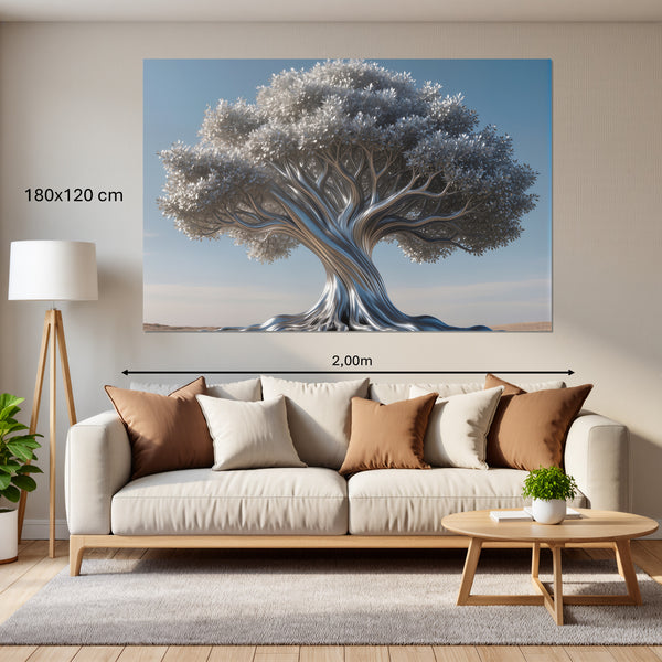 Leinwandbild Silberner Baum180x120 cm Querformat