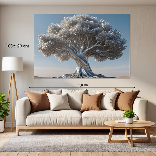 Leinwandbild Silberner Baum180x120 cm Querformat