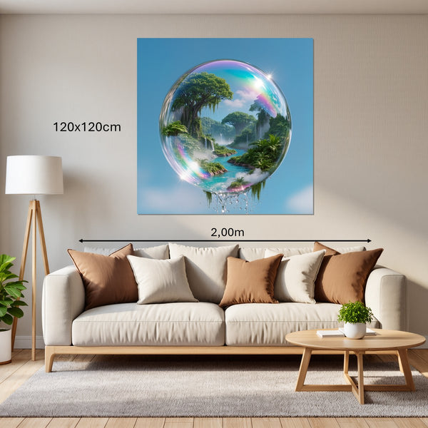 Leinwandbild Traumhafte Natur im Seifenblasen-Motiv120x120 cm Quadrat