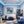 Leinwandbild Tropisches Paradies in einer Seifenblase fuer Jugendzimmer blau Quadrat