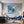 Leinwandbild Tropisches Paradies in einer Seifenblase fuer Wohnzimmer blau Quadrat