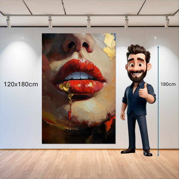 Leinwandbild Verführerische Lippen 120x180 cm Hochformat