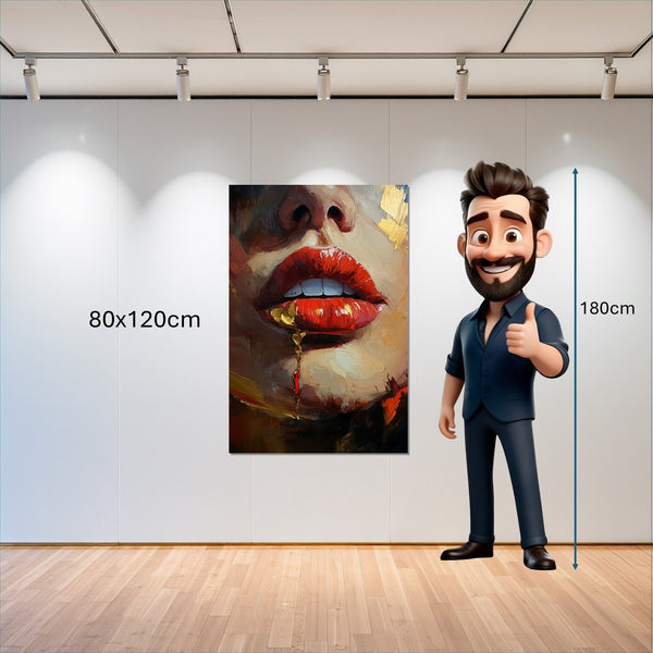 Leinwandbild Verführerische Lippen 80x120 cm Hochformat