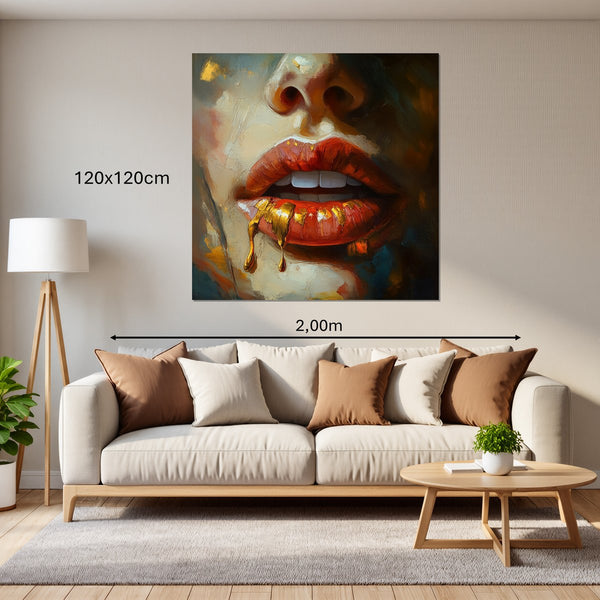 Leinwandbild Verführerische Lippen B-00012120x120 cm Quadrat
