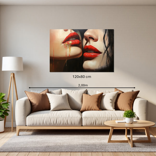 Leinwandbild Verführerische Lippenkunst120x80 cm Querformat
