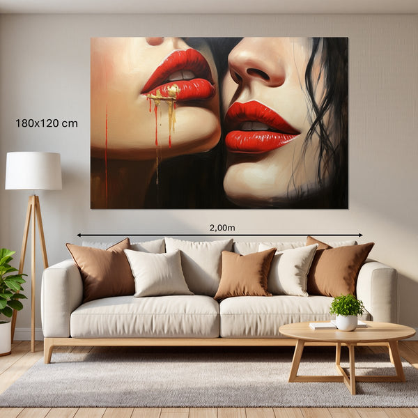 Leinwandbild Verführerische Lippenkunst180x120 cm Querformat