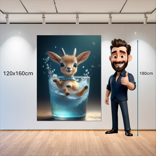 Leinwandbild Verspielte Freude im Glas 120x160 cm Hochformat