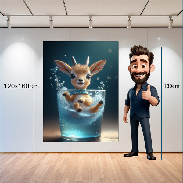 Leinwandbild Verspielte Freude im Glas 120x160 cm Hochformat