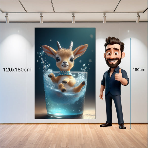 Leinwandbild Verspielte Freude im Glas 120x180 cm Hochformat
