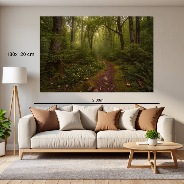 Leinwandbild Verzauberter Waldweg180x120 cm Querformat
