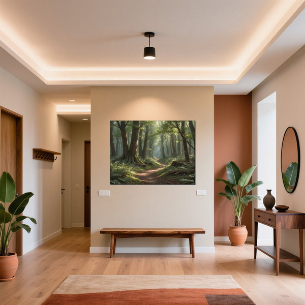 Leinwandbild Verzauberter Waldweg B-00010 fuer Flur und Eingang warmeFarben Querformat