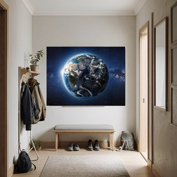 Leinwandbild Weltall und Erde B-00027 fuer Flur und Eingang dunkelanthrazit Querformat