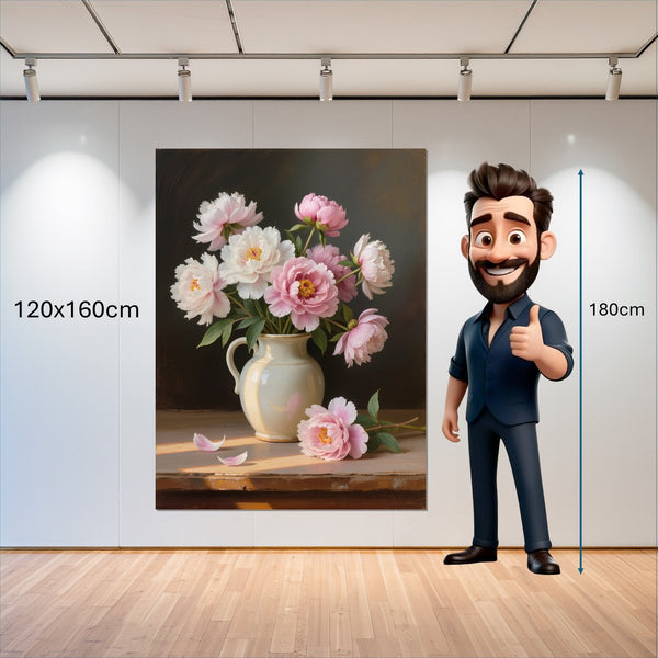 Leinwandbild Zarte Pfingstrosenpracht 120x160 cm Hochformat