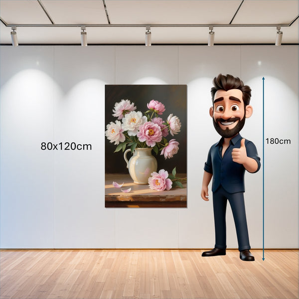 Leinwandbild Zarte Pfingstrosenpracht 80x120 cm Hochformat