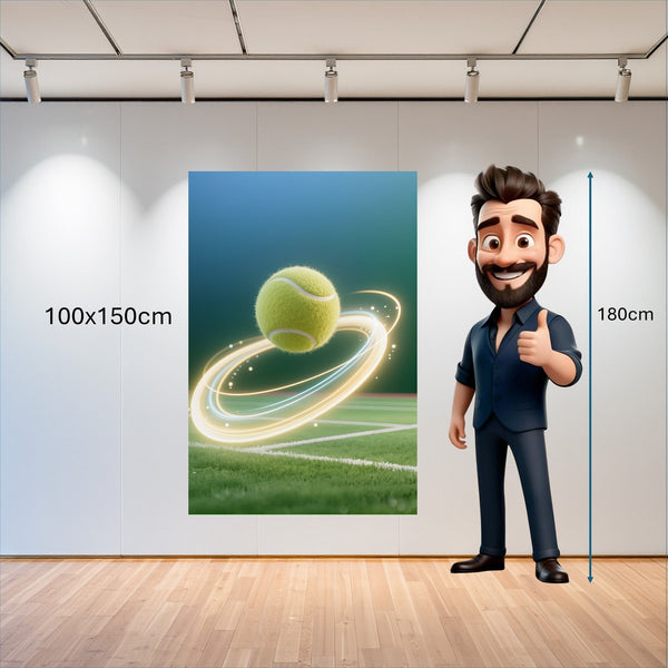 Poster Wandbild 100x150 cm Dynamischer Tennis-Moment Hochformat