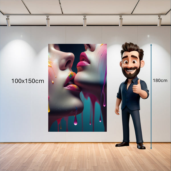 Poster Wandbild 100x150 cm Kunst der Berührung Hochformat