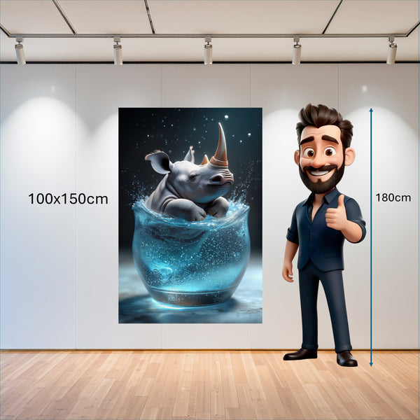 Poster Wandbild 100x150 cm Rhinoliebe im Glas Hochformat