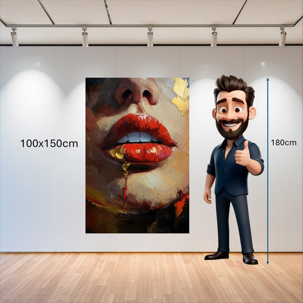 Poster Wandbild 100x150 cm Verführerische Lippen Hochformat