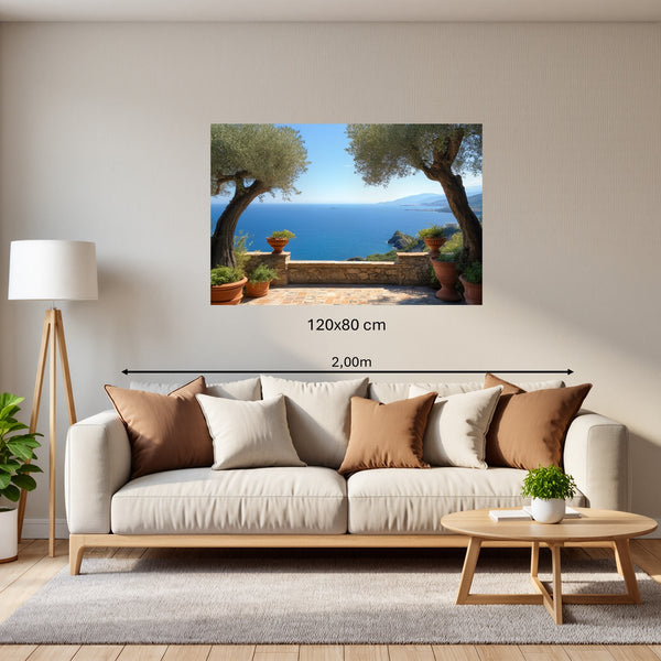 Poster Wandbild 120x80 cm Mediterrane Aussicht Querformat