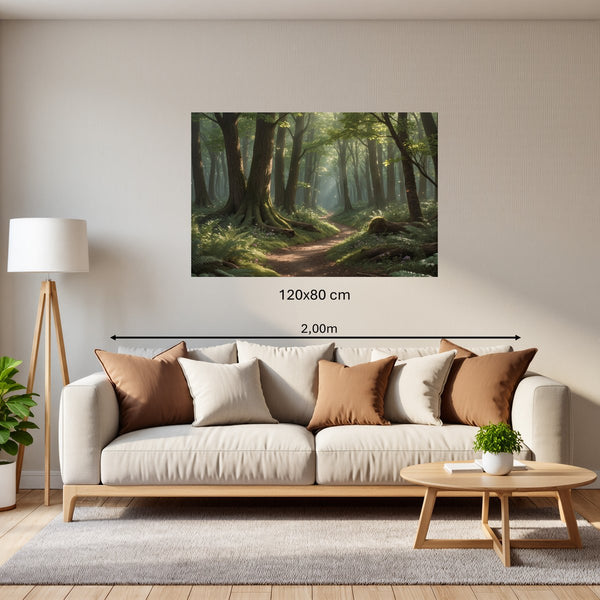 Poster Wandbild 120x80 cm Verzauberter Waldweg B-00010 Querformat