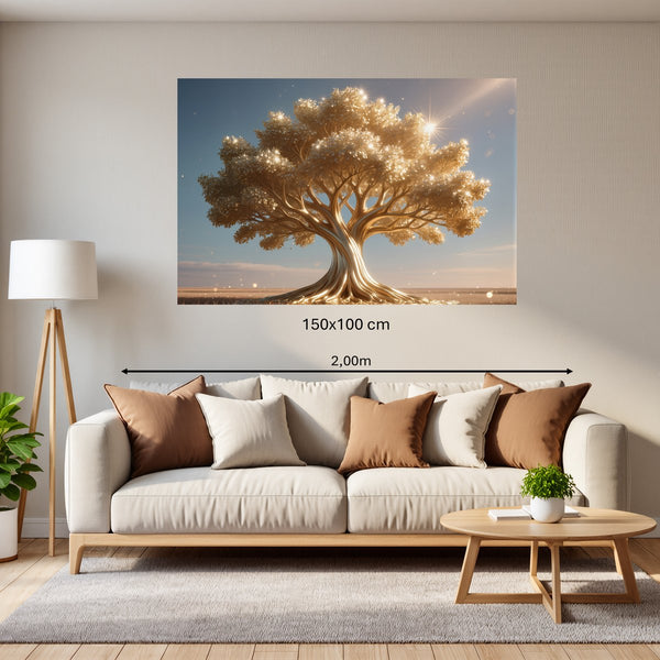 Poster Wandbild 150x100 cm Glänzender Baum in der Natur Querformat