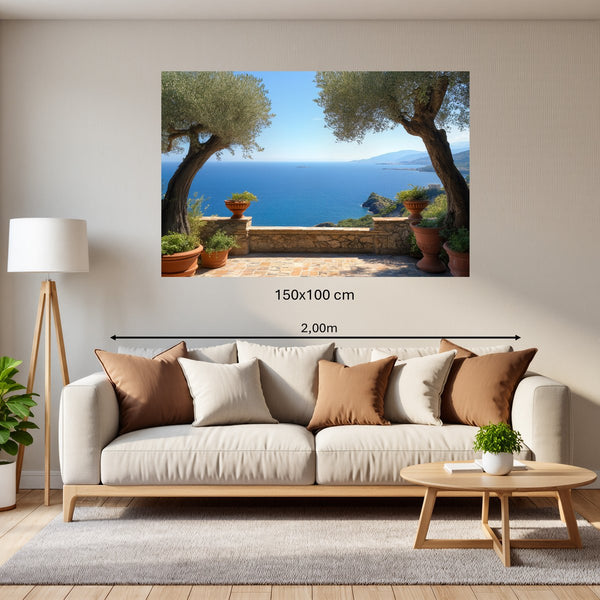 Poster Wandbild 150x100 cm Mediterrane Aussicht Querformat