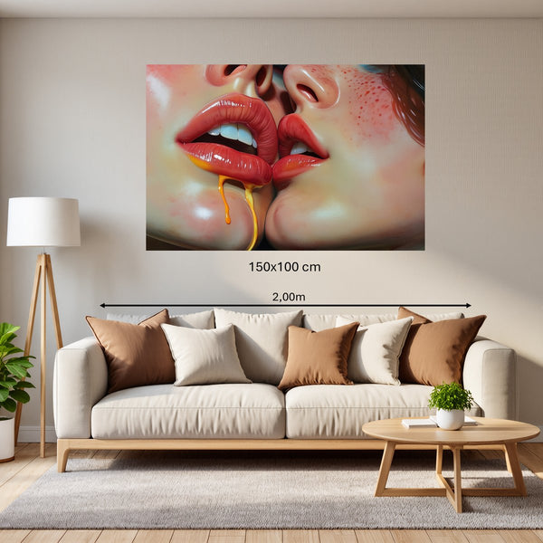 Poster Wandbild 150x100 cm Verführerische Lippen B-00015 Querformat