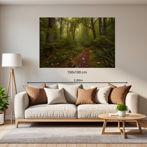 Poster Wandbild 150x100 cm Verzauberter Waldweg Querformat