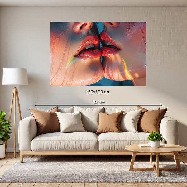 Poster Wandbild 150x100 cm Zarte Berührung Querformat