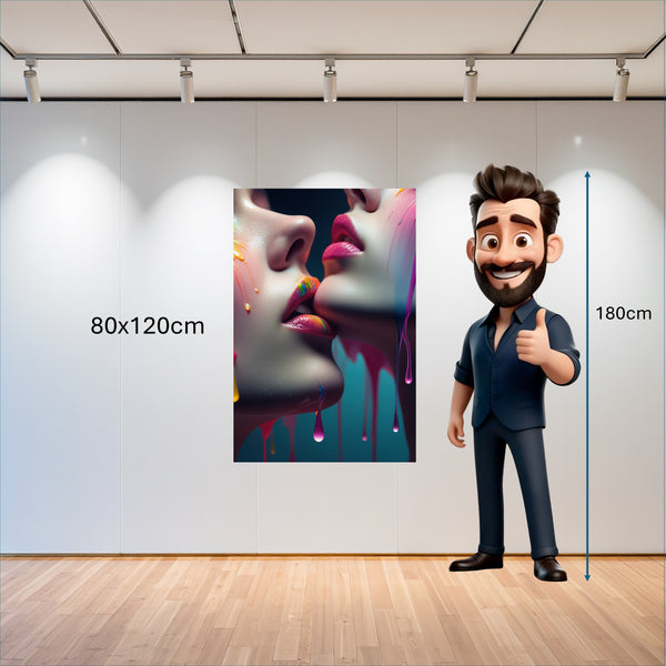 Poster Wandbild 80x120 cm Kunst der Berührung Hochformat