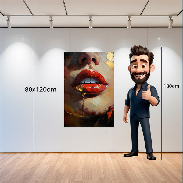 Poster Wandbild 80x120 cm Verführerische Lippen Hochformat