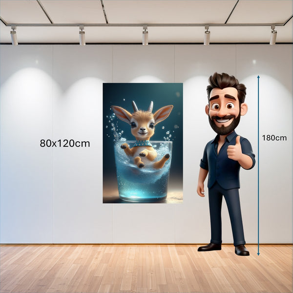 Poster Wandbild 80x120 cm Verspielte Freude im Glas Hochformat