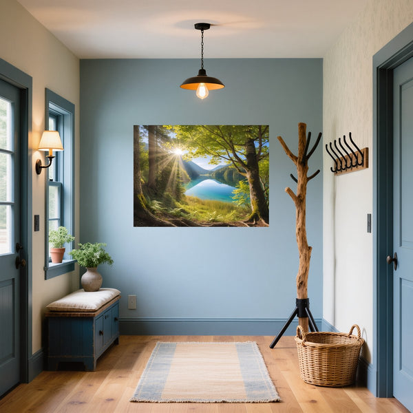 Poster Wandbild Friedliche Naturansicht fuer Flur und Eingang blau Querformat