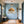Poster Wandbild Goldener Baum unter blauem Himmel fuer Flur und Eingang blau Querformat