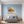 Poster Wandbild Goldener Baum unter blauem Himmel fuer Schlafzimmer blau Querformat
