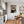 Poster Wandbild Kaffeegenuss mit Elefant fuer Kueche und Esszimmer grauoderbeige Hochformat
