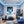 Poster Wandbild Lebendige Freiheit fuer Jugendzimmer blau Hochformat