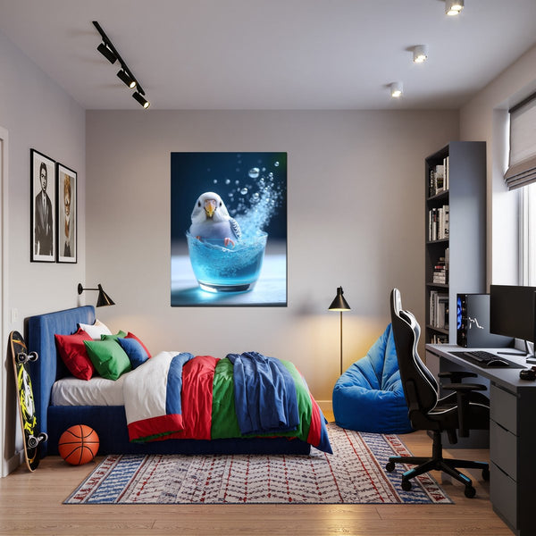 Poster Wandbild Lebendige Freiheit fuer Jugendzimmer warmeFarben Hochformat