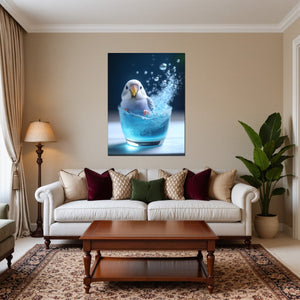 Poster Wandbild Lebendige Freiheit fuer Wohnzimmer warmeFarben Hochformat