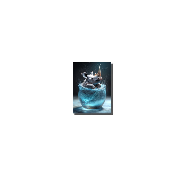 Poster Wandbild Rhinoliebe im Glas fuer Flur und Eingang warmeFarben Hochformat