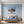 Poster Wandbild Silberner Baum fuer Schlafzimmer blau Querformat