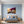 Poster Wandbild Sonnenuntergang mit Bougainvillea fuer Schlafzimmer blau Querformat
