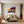 Poster Wandbild Sonnenuntergang mit Bougainvillea fuer Schlafzimmer gruen Querformat