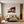 Poster Wandbild Sonnenuntergang mit Bougainvillea fuer Schlafzimmer gruen Querformat