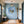 Poster Wandbild Traumhafte Berglandschaft in einer Seifenblase fuer Flur und Eingang blau Quadrat